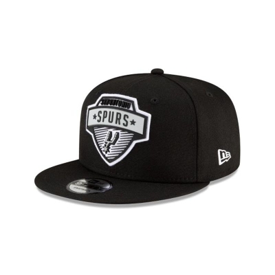 Black San Antonio Spurs Hat - New Era NBA Tip Off Edition 9FIFTY Snapback Caps USA4385176